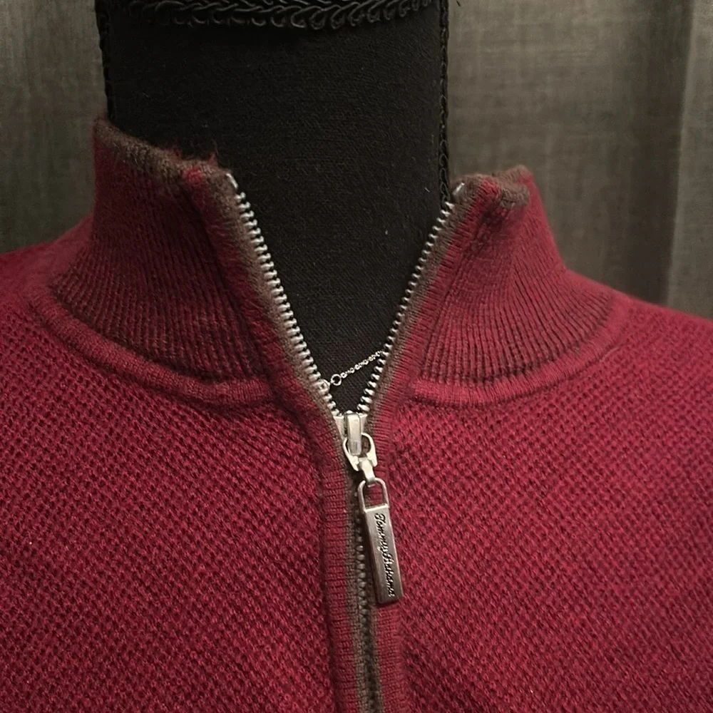 Red Tommy Hilfiger Quarter Zip